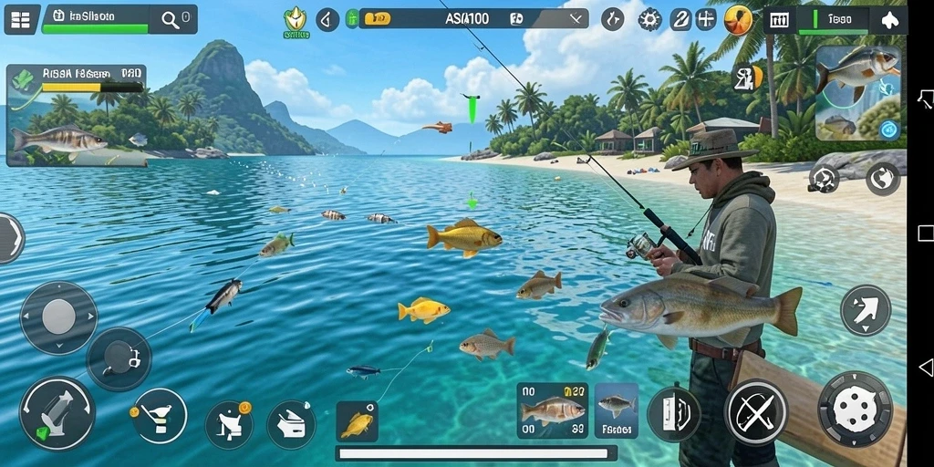 Tangkapan ikan yang fantastis di gameplay ASIA100.