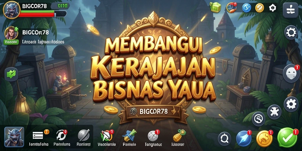 Tampilan gameplay BIGCOR78 yang menunjukkan pengelolaan bisnis yang seru.