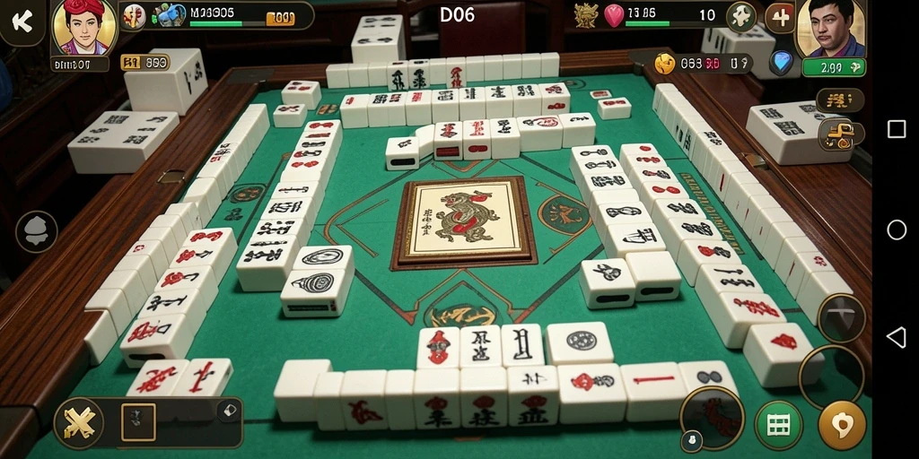 Tampilan gameplay D06 yang menampilkan keseruan permainan Mahjong.