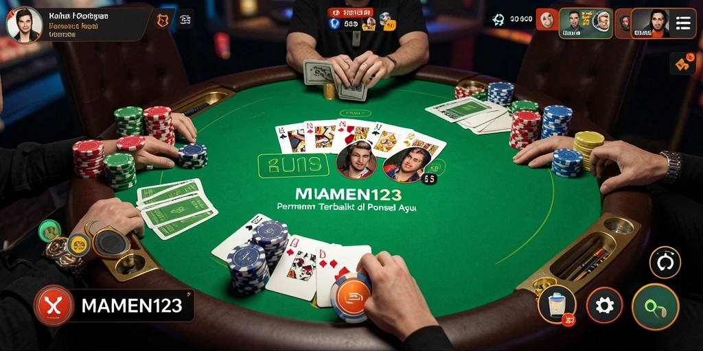 Screenshot MAMEN123 menampilkan aksi seru permainan Poker.