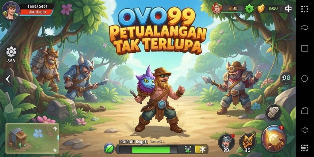 Tampilan gameplay OVO99 yang penuh aksi dalam petualangan seru.