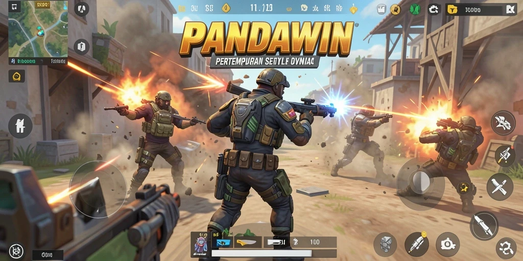 Gameplay seru dan menegangkan di PANDAWIN Battle Royale.