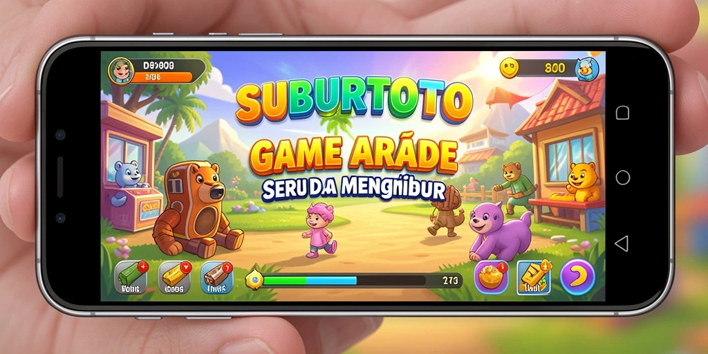Screenshot gameplay SUBURTOTO menunjukkan aksi seru dan warna-warni.