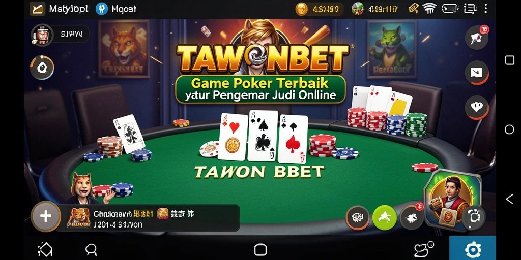 Tampilan seru gameplay TAWONBET di dunia Poker.