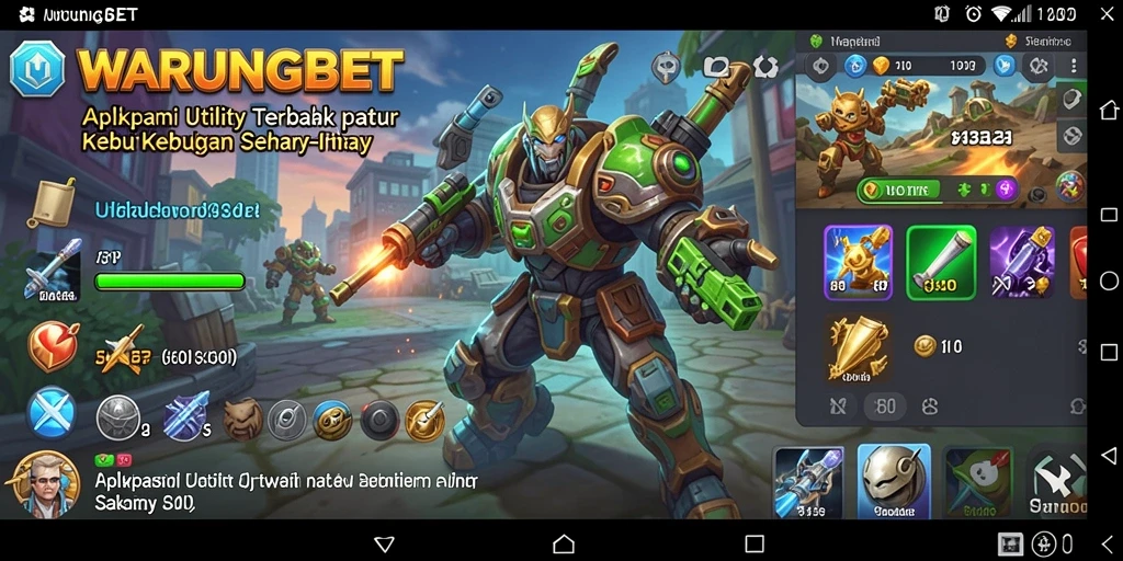 Screenshot WARUNGBET menampilkan antarmuka aplikasi Utility yang intuitif dan mudah digunakan.