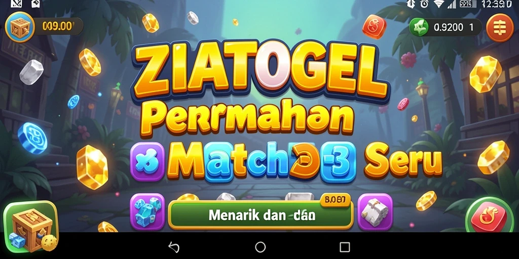 Tampilan gameplay ZIATOGEL dengan kecocokan item yang seru.